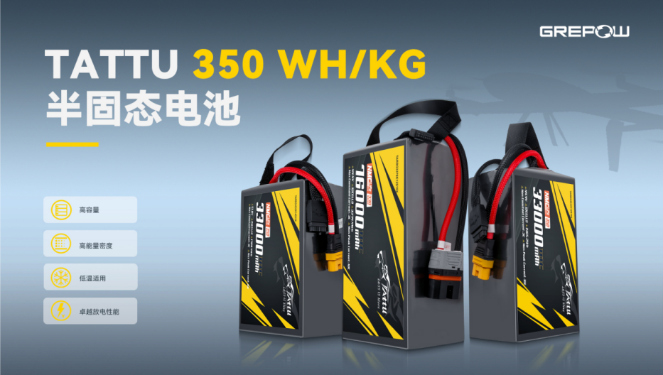 Tattu 350Wh/kg半固態電池 Tattu 350Wh/kg半固態電池